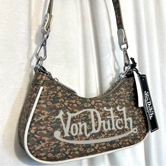 💚🤎VON DUTCH GREEN CAMO SHOULDER BAG💚🤎NWT - Picture 8 of 16